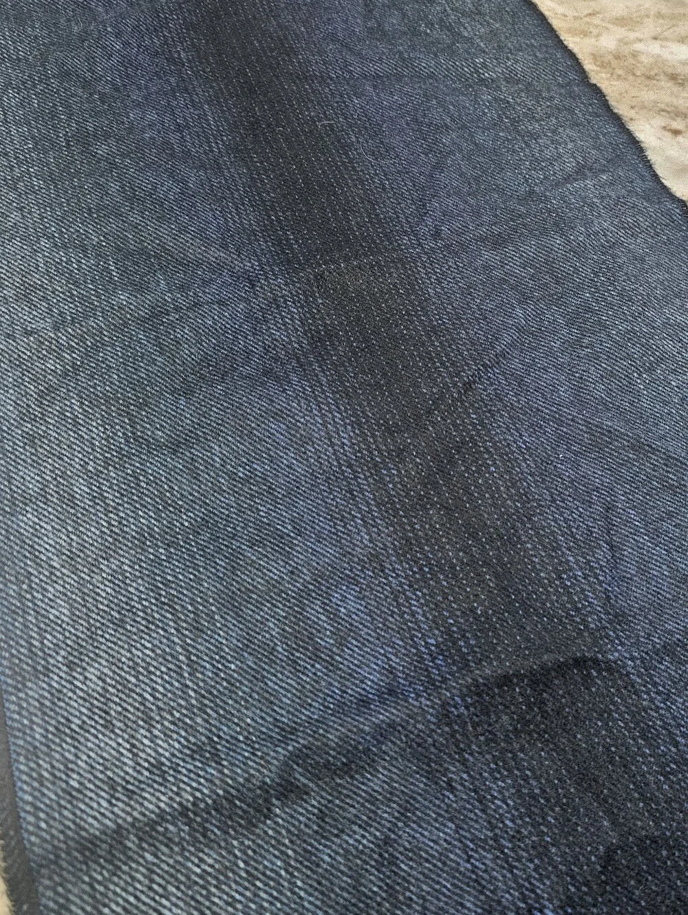 100% Cashmere Blue Men's Scarf - Made in Scotland